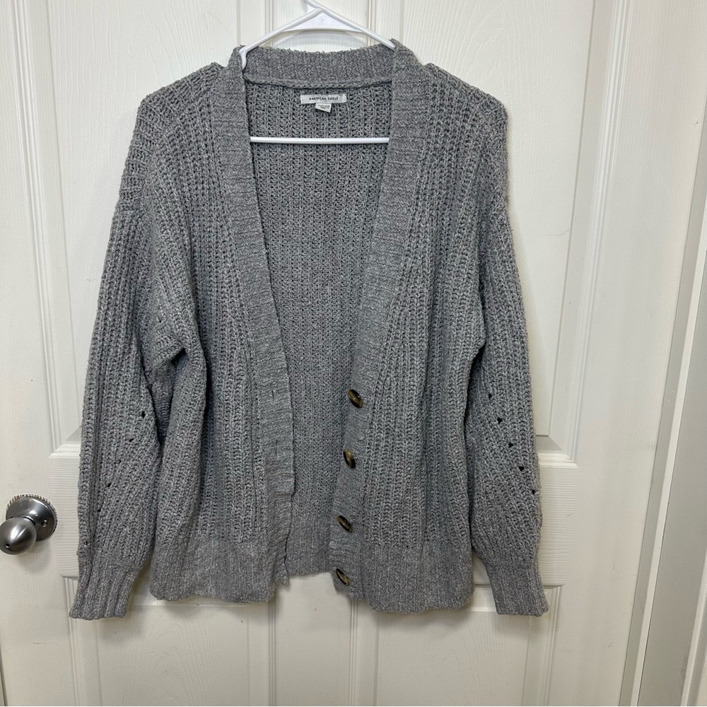 American Eagle Outfitters Grey Cardigan Sweater